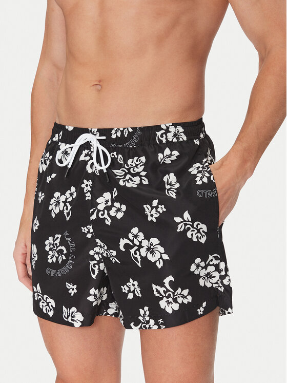 KARL LAGERFELD Szorty kąpielowe A2M46035 Czarny Regular Fit