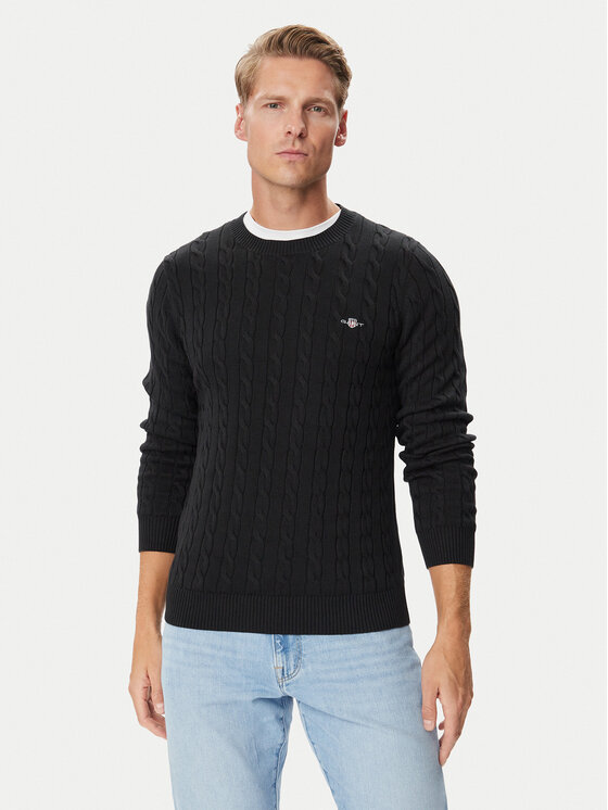 Gant Sweter 8050601 Czarny Regular Fit