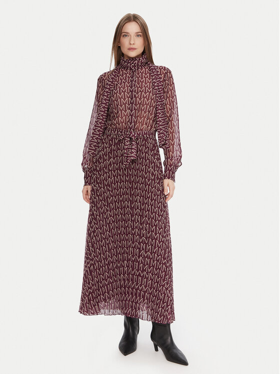 LOLA CASADEMUNT Sukienka codzienna MF2516005 Bordowy Regular Fit