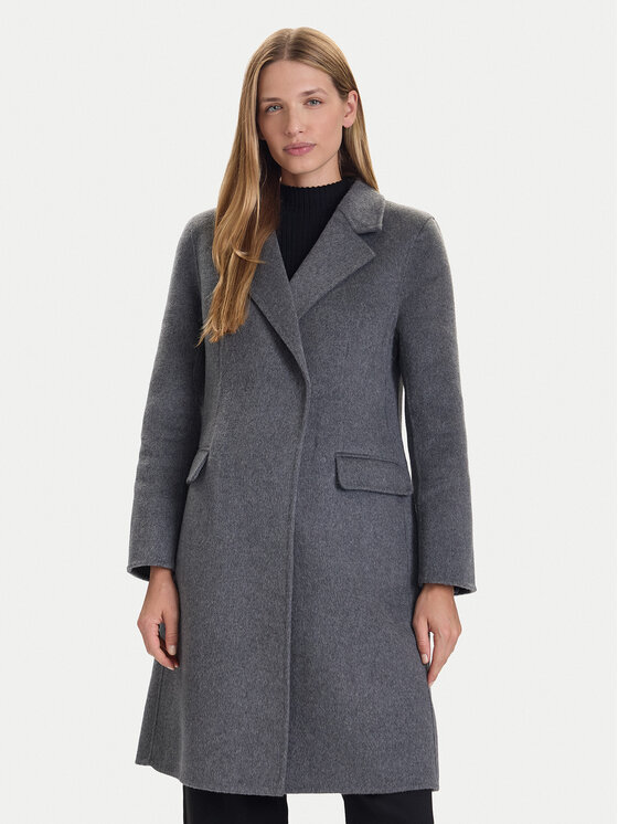 ViCOLO Płaszcz wełniany TF0073 Szary Regular Fit