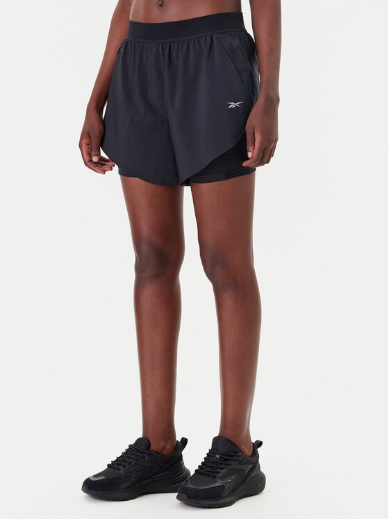 Reebok Szorty sportowe Running 100075412 Czarny Regular Fit