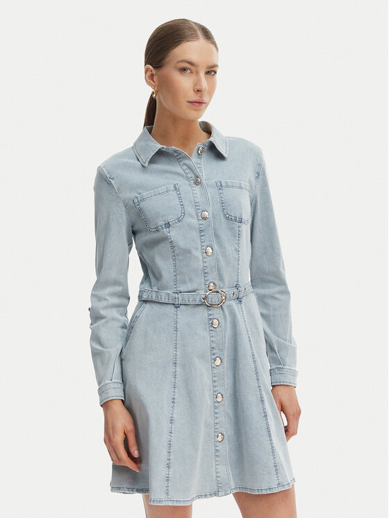 Morgan Sukienka jeansowa 261-RODEX Błękitny Slim Fit