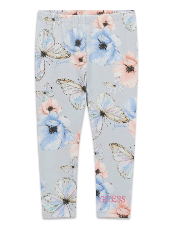 Guess Legginsy K6RB07 J1314 Błękitny Slim Fit