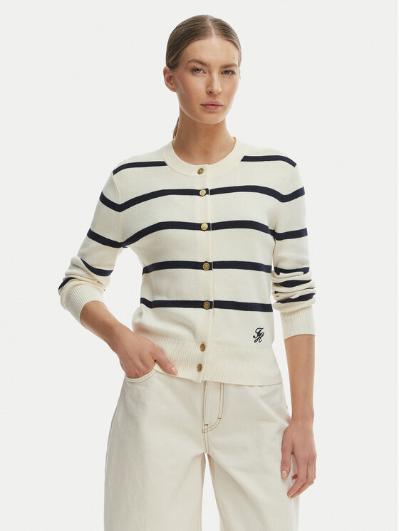 Tommy Hilfiger Kardigan WW0WW49617 Écru Regular Fit