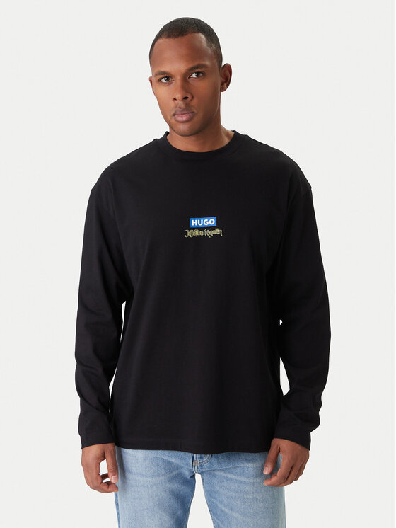 HUGO Longsleeve Nichaboso JJK 50554835 Czarny Relaxed Fit