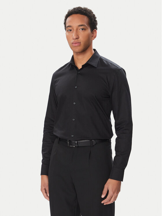 HUGO Koszula Kenno 50570294 Czarny Slim Fit