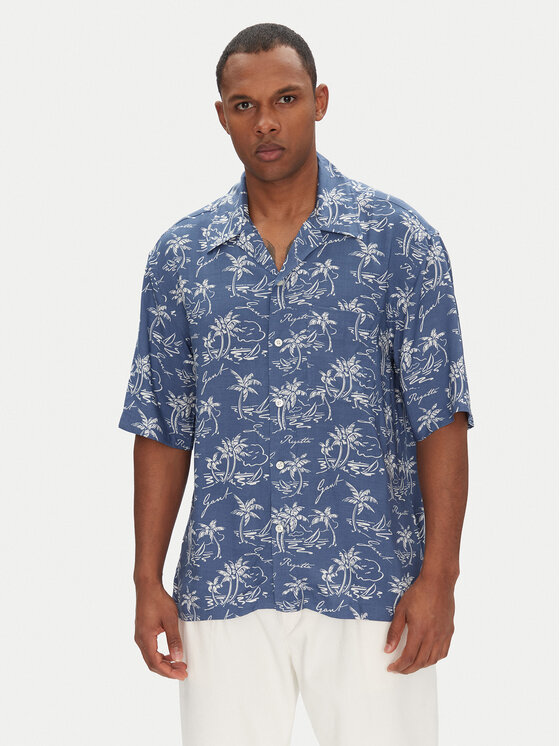 Gant Koszula Island Print 3250071 Niebieski Relaxed Fit