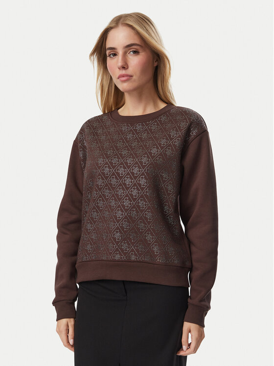 Guess Bluza W6BQ14 K6060 Brązowy Reglan Fit
