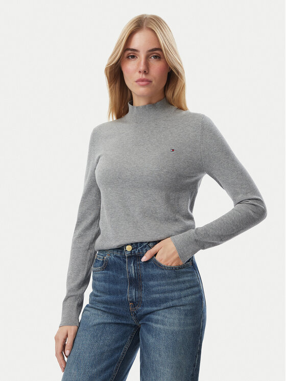 Tommy Hilfiger Sweter WW0WW51383 Szary Slim Fit