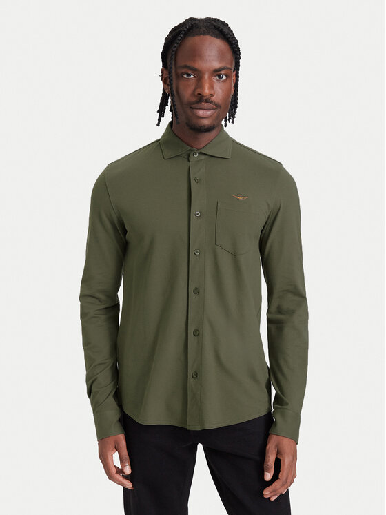 Aeronautica Militare Koszula 262CA1313UP00408 Khaki Regular Fit