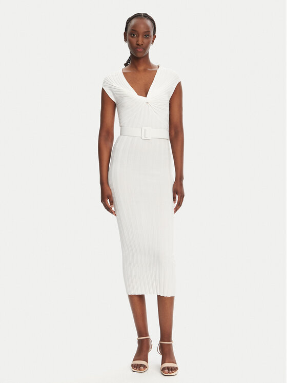 Liu Jo Sukienka dzianinowa WA5365 MS55N Biały Slim Fit