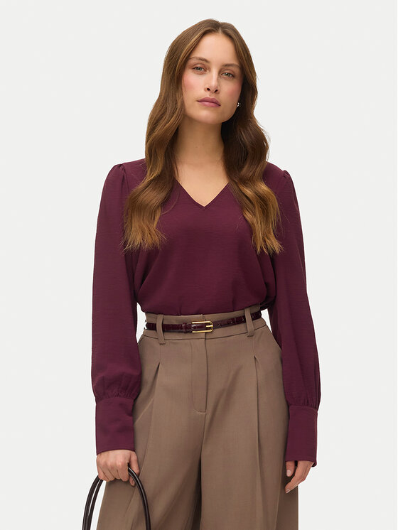 Vero Moda Bluzka Esme 10338288 Bordowy Regular Fit