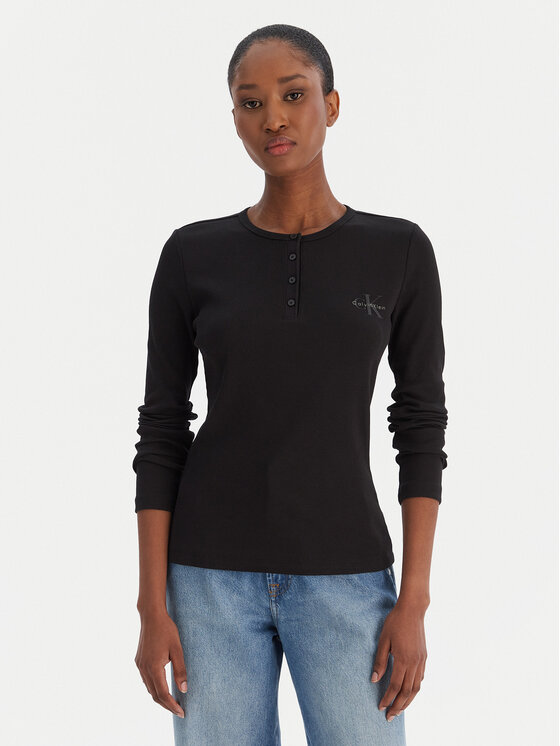 Calvin Klein Jeans Bluzka LV047E201G Czarny Regular Fit