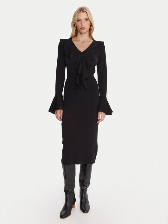 Luisa Spagnoli Sukienka dzianinowa Malimba 100110 Czarny Slim Fit