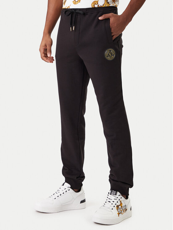Versace Jeans Couture Spodnie dresowe 80GAAT03 CF01T Czarny Regular Fit