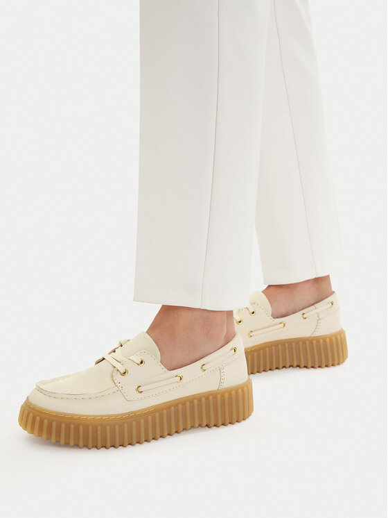 Clarks Półbuty Torhill Boat 26186302 Écru