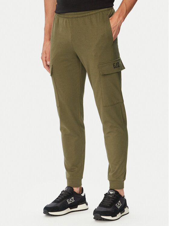 EA7 Emporio Armani Spodnie dresowe 8NPP67 PJVRZ U7014 Zielony Regular Fit