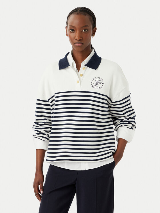 Tommy Hilfiger Bluza WW0WW50036 Biały Regular Fit
