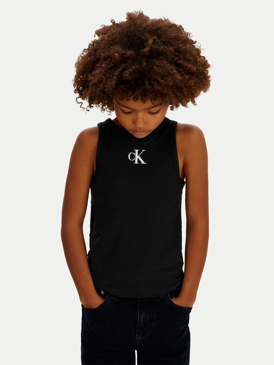 Calvin Klein Jeans Top LVCKSJB10G Czarny Slim Fit