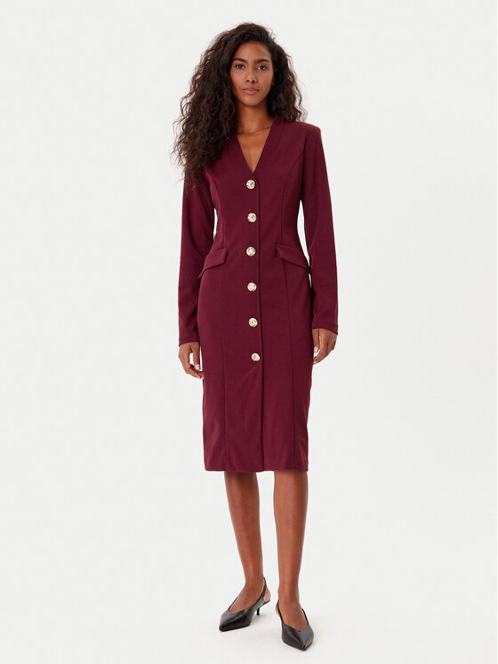 Joseph Ribkoff Sukienka koktajlowa 253072 Bordowy Regular Fit