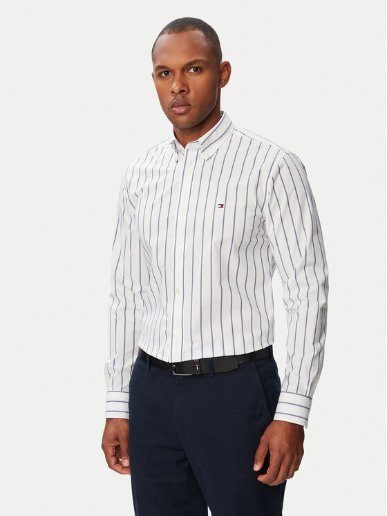 Tommy Hilfiger Koszula Performance MW0MW43430 Niebieski jasny Slim Fit
