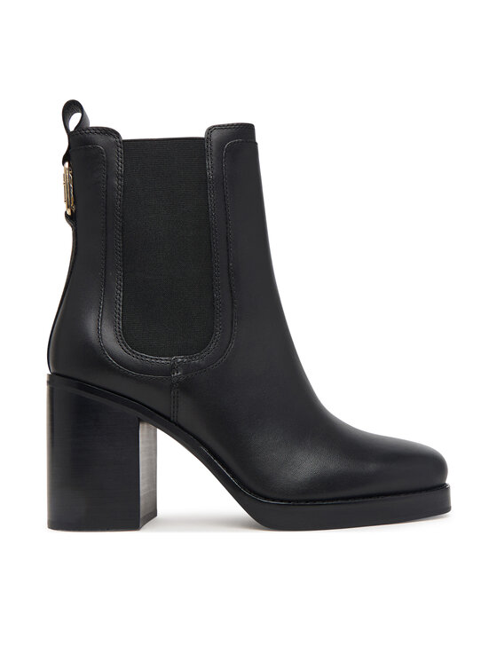 Tommy Hilfiger Botki Ltr Square Toe Heel Chelsea Boot FW0FW09555 Czarny