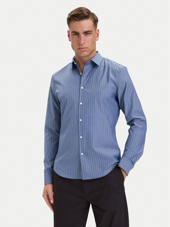 Calvin Klein Koszula LV04LH106G Niebieski Slim Fit