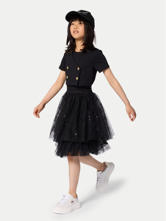 Karl Lagerfeld Kids Sukienka codzienna Z31142 D Czarny Regular Fit