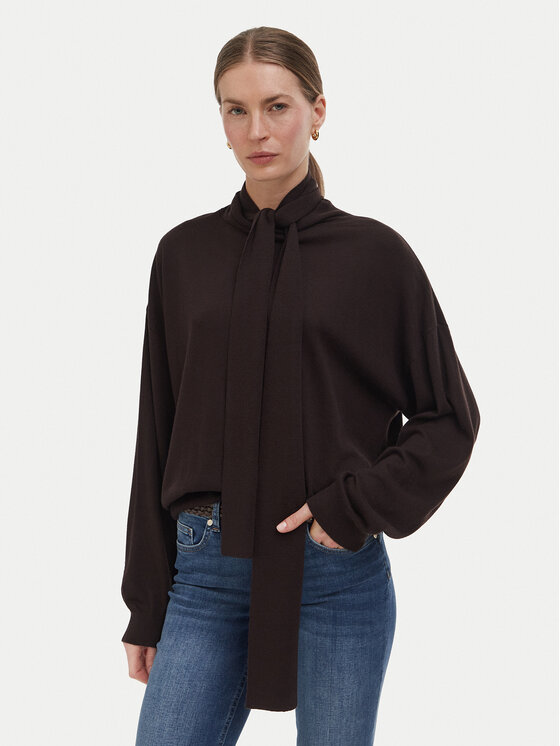 Liu Jo Sweter WF6445 MA16R Brązowy ciemny Regular Fit