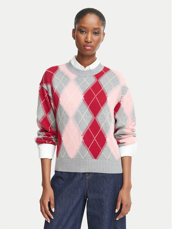 Tommy Hilfiger Sweter WW0WW51385 Kolorowy Regular Fit