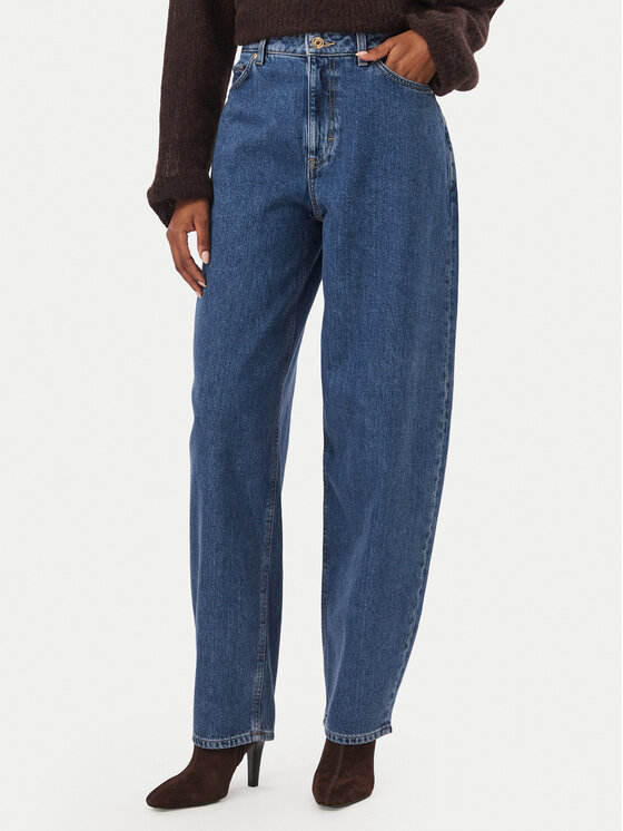 HUGO Jeansy Gimine 50563510 Granatowy Wide Leg