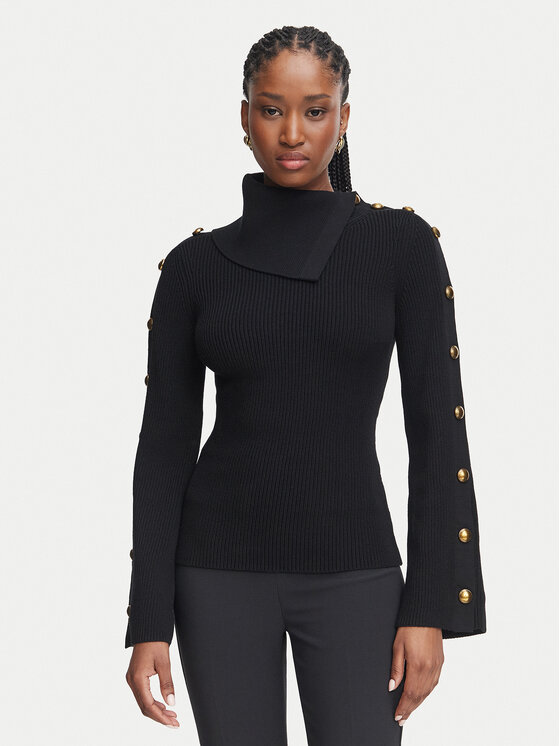 Elisabetta Franchi Golf MK-03S-66E2-V420 Czarny Slim Fit