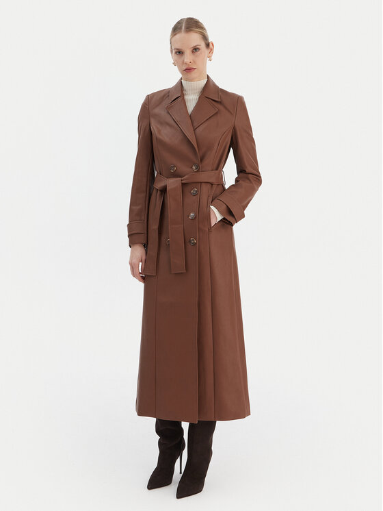 Bardot Płaszcz z imitacji skóry 59899JB5 Brązowy Regular Fit