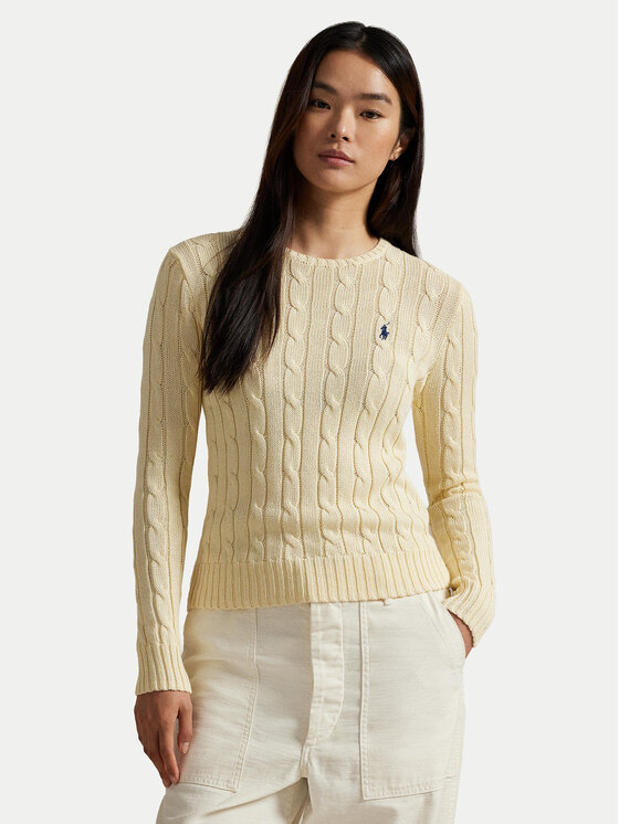 Polo Ralph Lauren Sweter 211971869015 Żółty jasny Slim Fit
