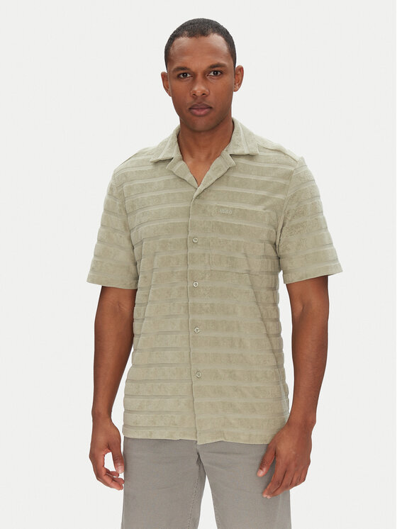 HUGO Koszula Ellino 50539351 Zielony Relaxed Fit