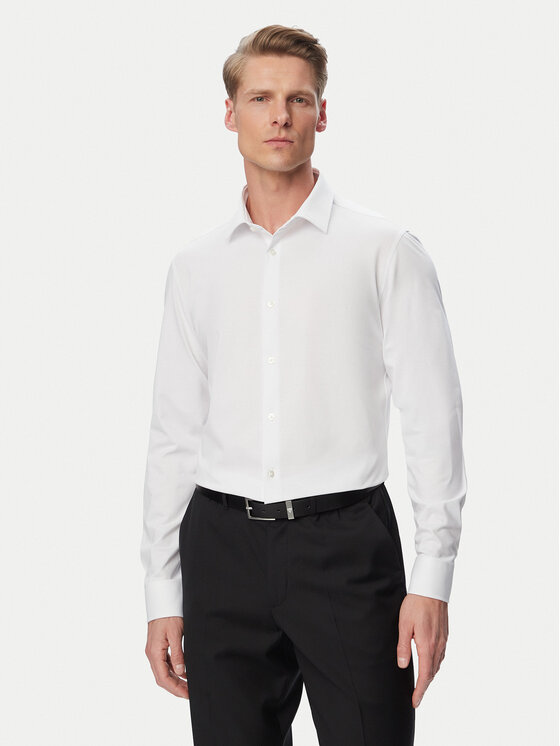 Calvin Klein Koszula LV019EU146 Biały Slim Fit