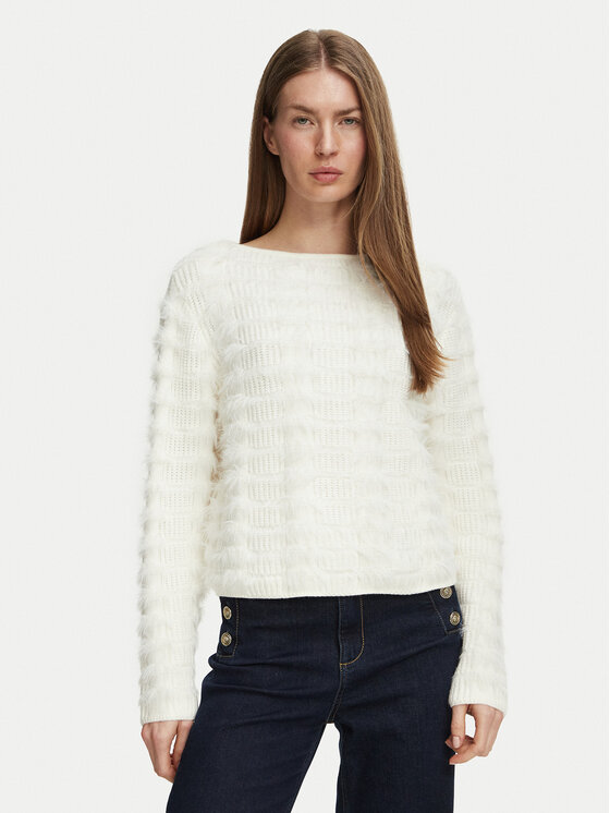 Guess Sweter W6BR59 Z1564 Kremowy Regular Fit