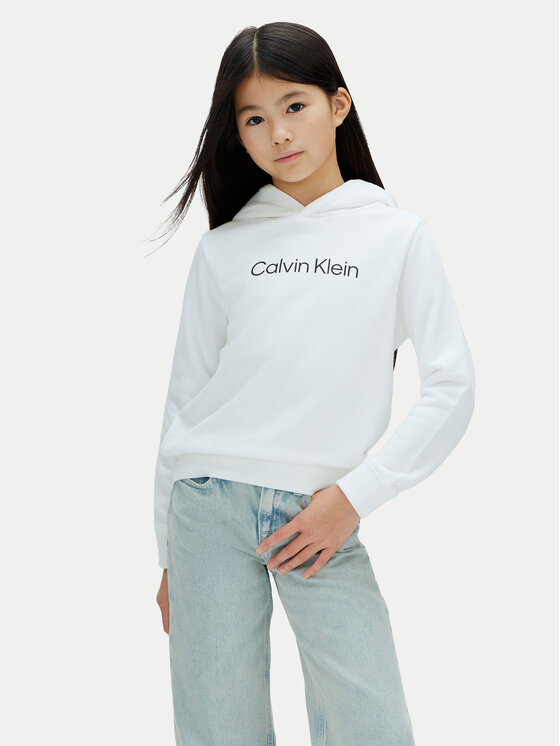Calvin Klein Jeans Bluza Inst Logo LV1CKSJB38 Biały Regular Fit