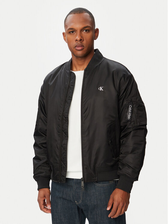 Calvin Klein Jeans Kurtka bomber LV04RG505G Czarny Regular Fit