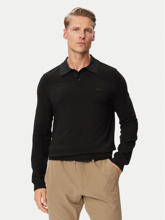 BOSS Sweter Momentum-X PL 50568962 Czarny Regular Fit