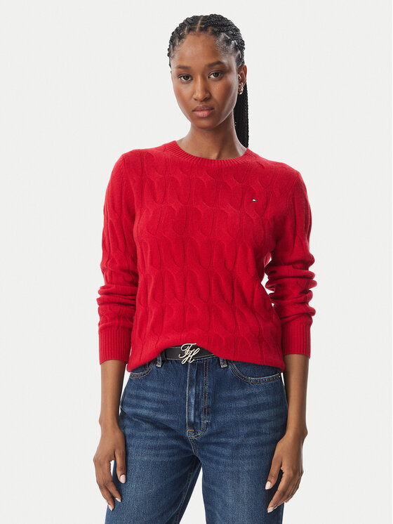 Tommy Hilfiger Sweter WW0WW43586 Czerwony Regular Fit