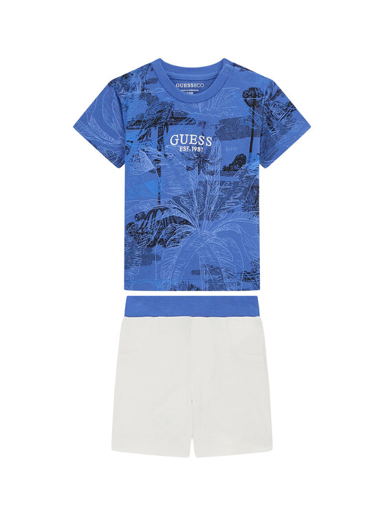 Guess Komplet t-shirt i spodenki I6GG10 K8HM4 Niebieski Regular Fit