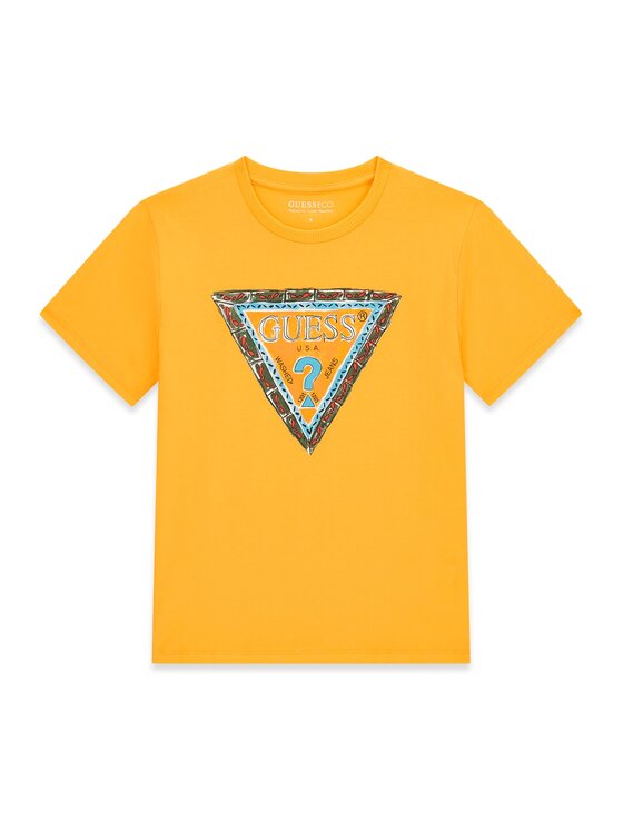 Guess T-Shirt L6GI00 K8HM4 Żółty Regular Fit