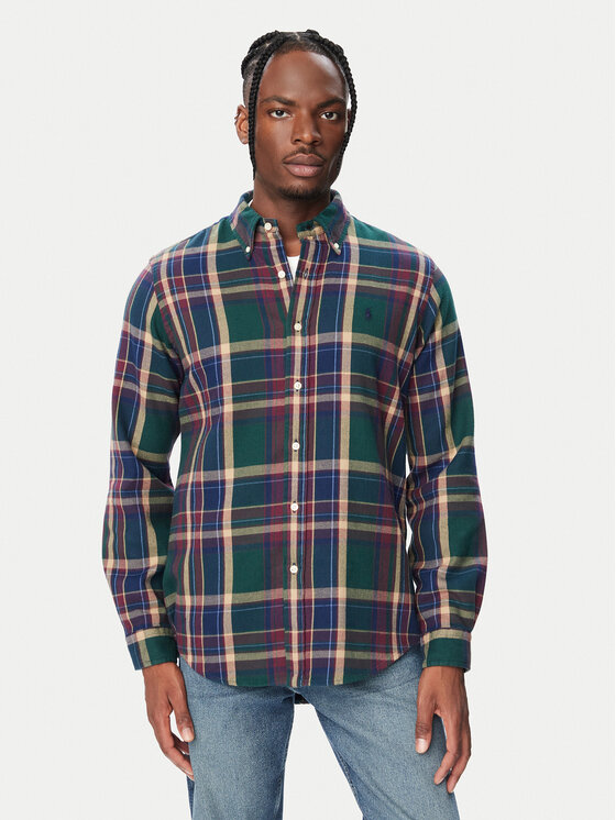 Polo Ralph Lauren Koszula 710B30152001 Zielony ciemny Custom Fit