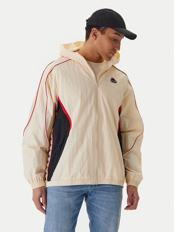 Kappa Wiatrówka Banda Silas 222 37222WW Écru Comfort Fit