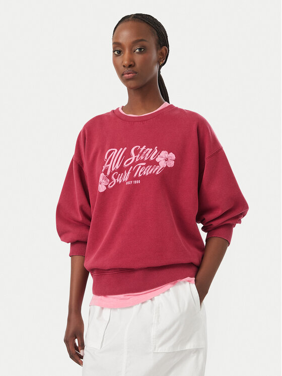 Roxy Bluza Lineup ERJFT05112 Bordowy Regular Fit