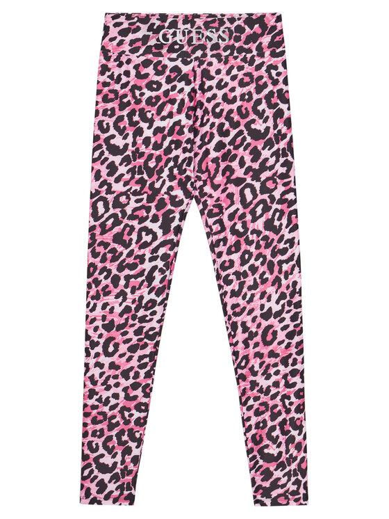 Guess Legginsy J5YB00 MC01P Różowy Slim Fit