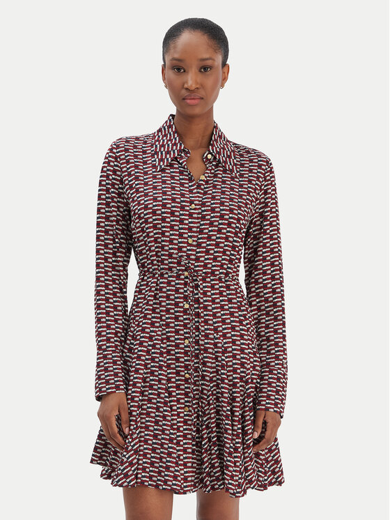 Tommy Hilfiger Sukienka koszulowa WW0WW48629 Bordowy Regular Fit