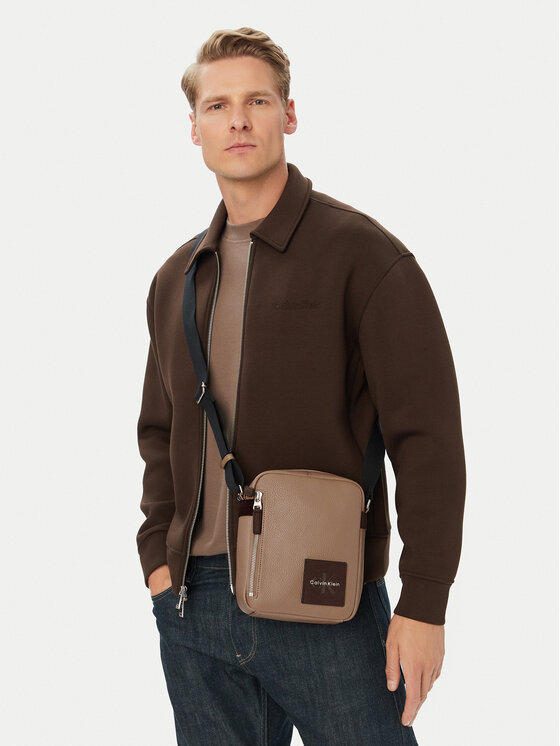 Calvin Klein Saszetka Bold Pebble Ssnl Simple Reporter LV04D3624G Beżowy