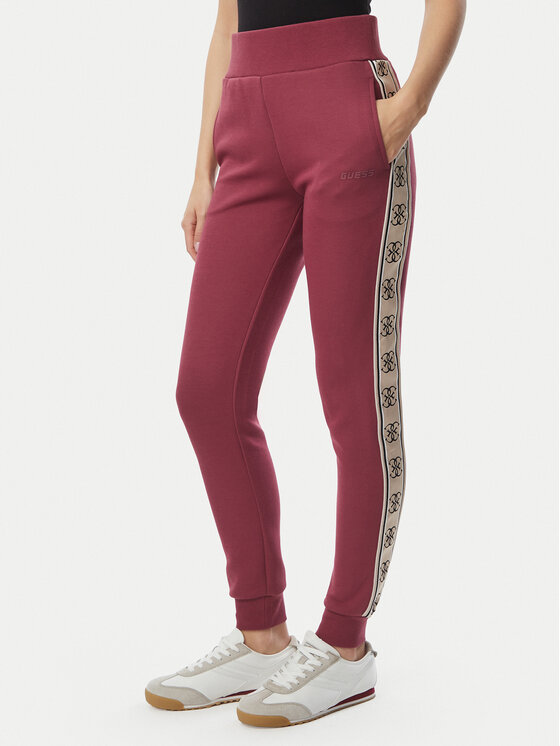 Guess Spodnie dresowe V2YB15 KB3P2 Różowy ciemny Regular Fit